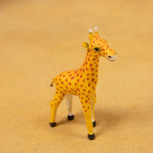 Yellow Giraffe Paper Mache Art