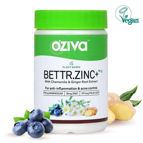 Plant Based Zinc Supplements, 60 Caps | Helps Control Acne & Boost Immunity