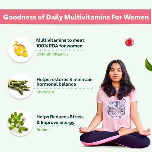 Daily Women’s Multivitamin Tablets for Energy & Immunity, 31 Vitamins, Minerals & Herbs, 60 Tablets