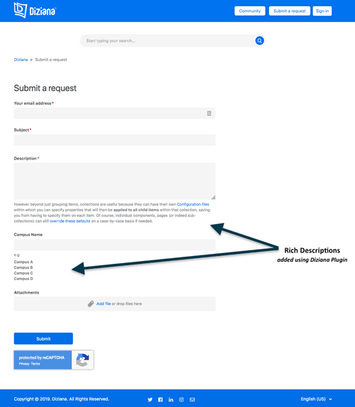 Diziana Rich Ticket Field Description (Hint) Plugin