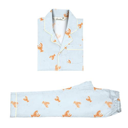 Lobster Cotton Notched Pyjama Set