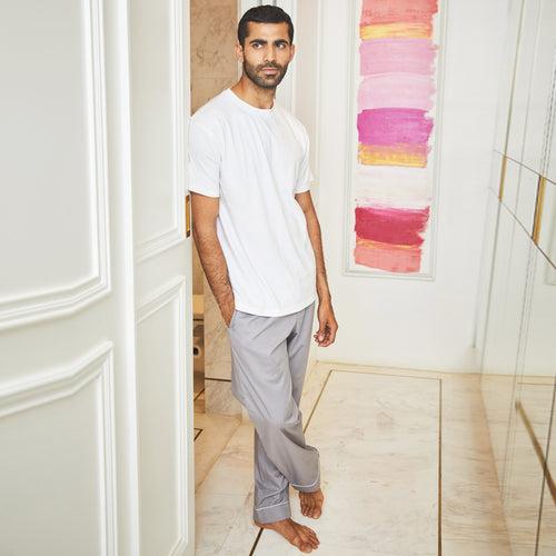 Grey Cotton Pyjama & T-shirt