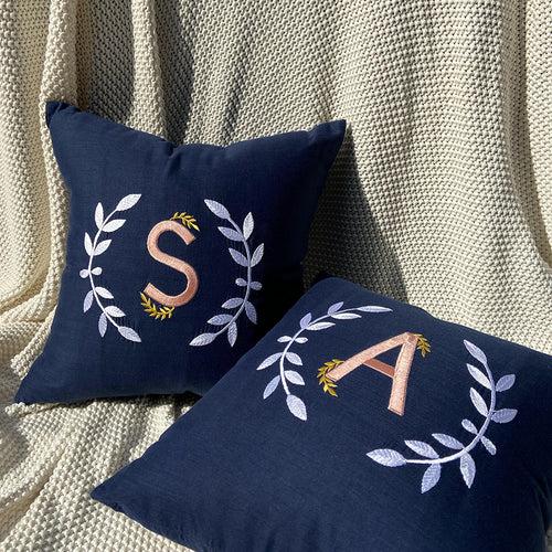 Crescent Monogrammed Cushion