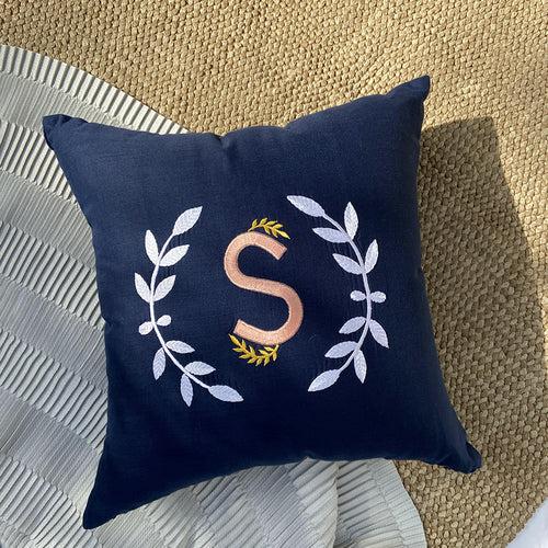 Crescent Monogrammed Cushion