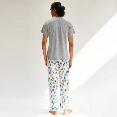 All Eyes on Me Embroidered T-shirt & Cotton Pyjama for Men's