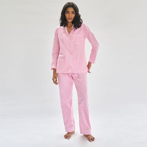 Morganite Cotton Notched Collar Pyjama Set