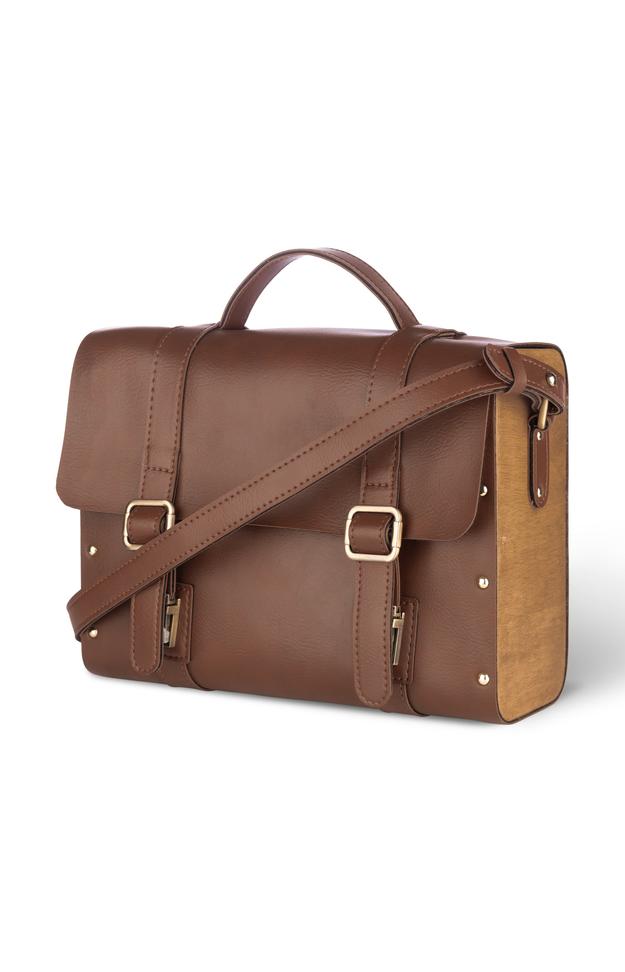 Median Satchel Bag - Tan