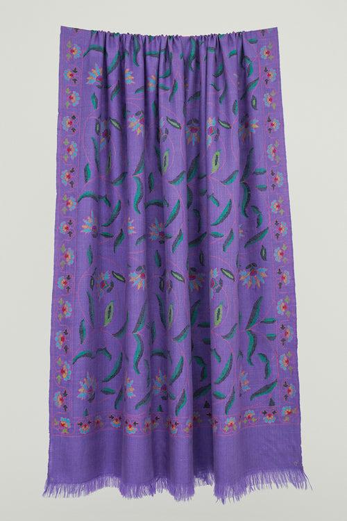 Kani Bano Hand Woven Pashmina Shawl Purple