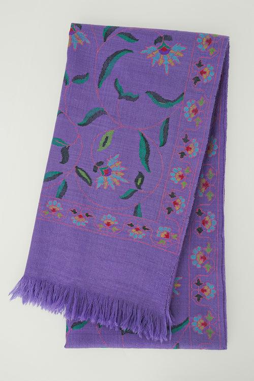 Kani Bano Hand Woven Pashmina Shawl Purple