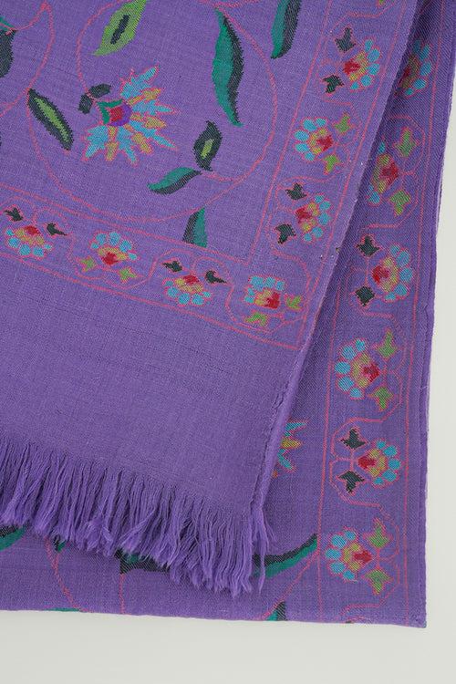 Kani Bano Hand Woven Pashmina Shawl Purple