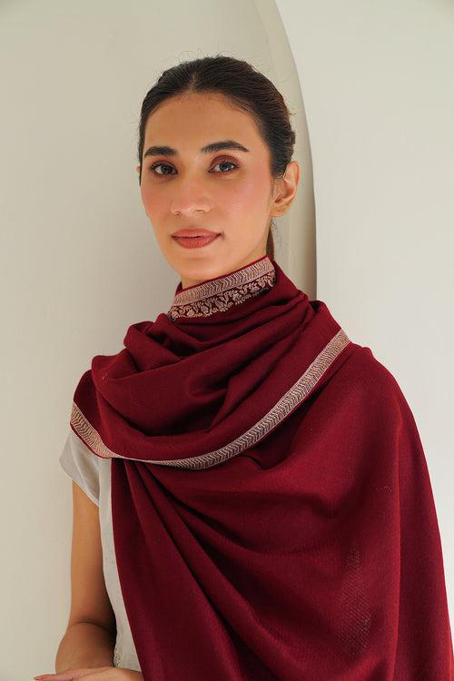 Mirab Hashiya Hand Embroidered Pashmina Stole Jester