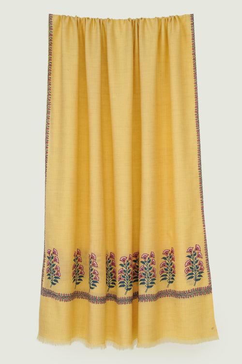 Mughal Palla Hand Embroidered Pashmina Shawl Butter