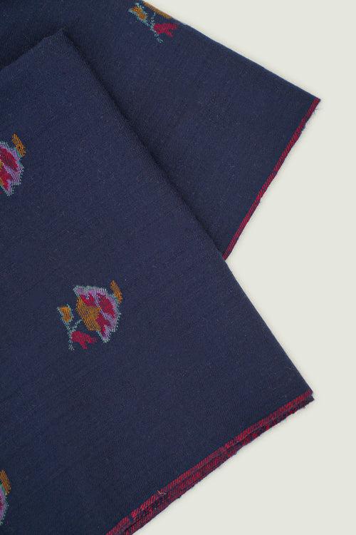 Kani Galib Buti Hand Woven Pashmina Scarf Navy