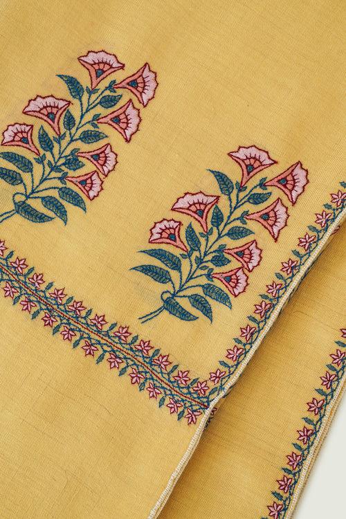 Mughal Palla Hand Embroidered Pashmina Shawl Butter