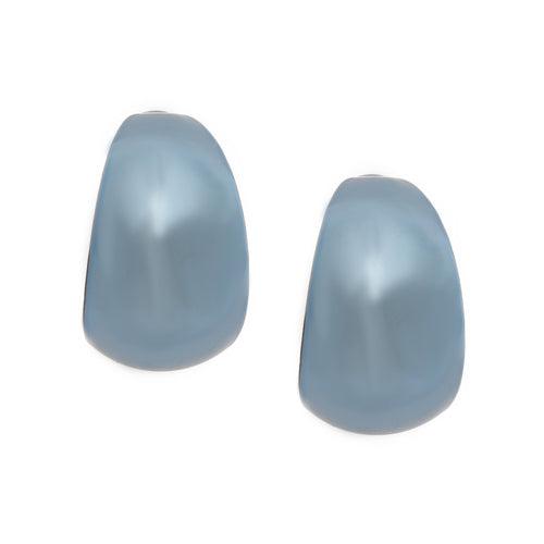 Estele Fashion Earrings for Women and Girls Cobalt Blue Plated Latest Stylish Medium Size Metallic Hoop Earrings Versatile Chic for Women & Girls