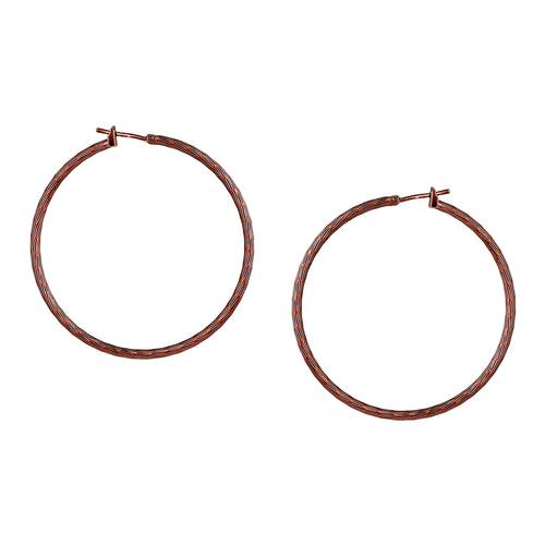 Estele Fashion Earrings for Women and Girls Chocolate Brown Plated Latest Trendy Circular Shaped Western Big Size Metallic Hoop Earrings Party/Office Wear for Girls and Women