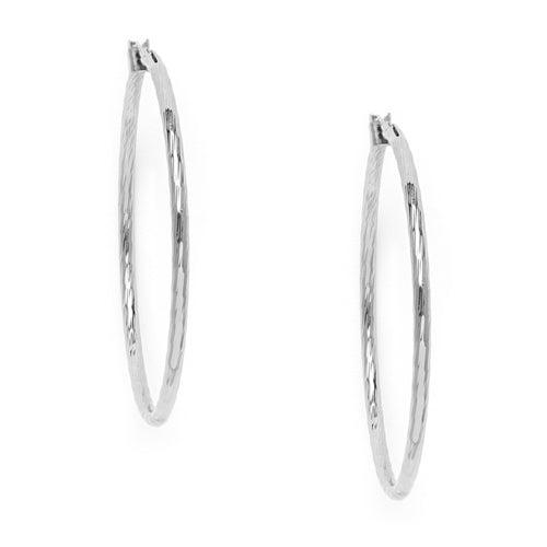Estele Fashion Earrings for Women and Girls Rhodium Plated Latest Trendy Circular Shaped Western Big Size Metallic Hoop Earrings Party/Office Wear for Girls and Women