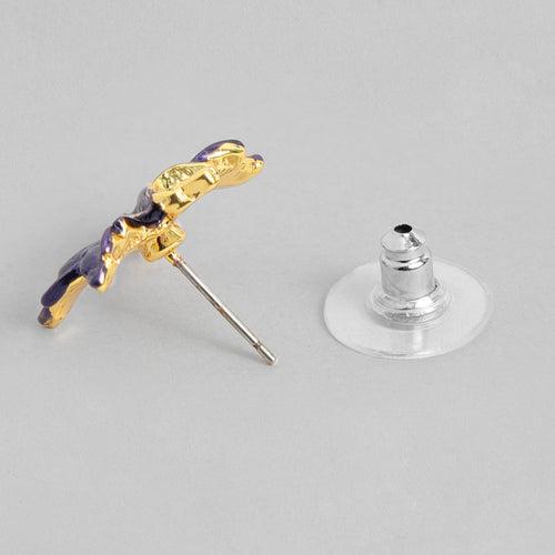 Purpule Enamel Stud Earrings