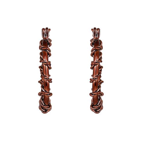 Estele Fashion Earrings for Girls and Women Chocolate Brown Plated Contemporary Statement Twisted Metallic Hoop Earrings Party/Office Wear for Girls and Women