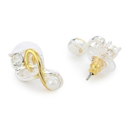 Estele - Two Plated Heart Shaped Stud Earrings