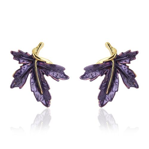 Purpule Enamel Stud Earrings