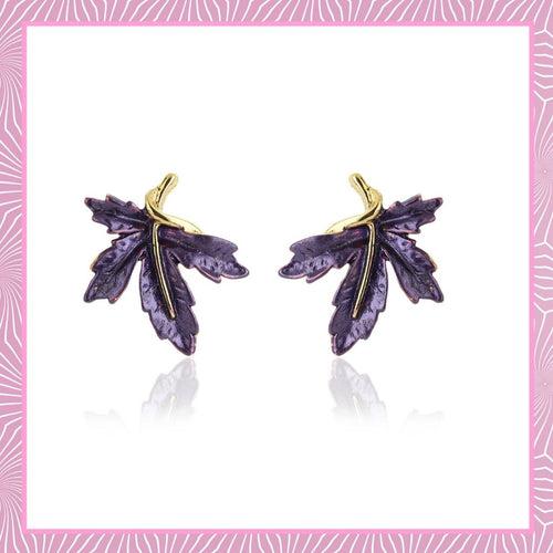 Purpule Enamel Stud Earrings