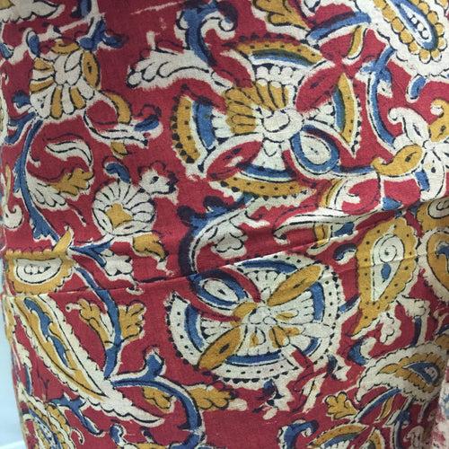 Cotton hand block Kalamkari kurta fabric and dupatta - Design 1