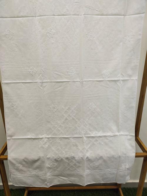 Mul Cotton Dyeable Chikankari Dupatta - White