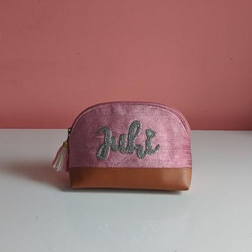 Personalized Pink Velvet Namepouch