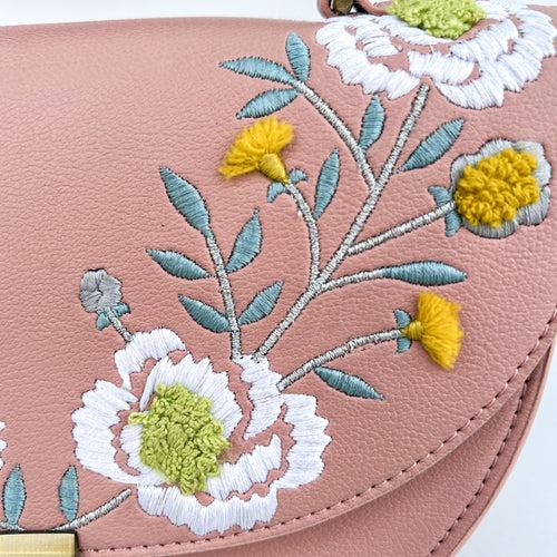 REXINE FLORAL PINK SLING BAG