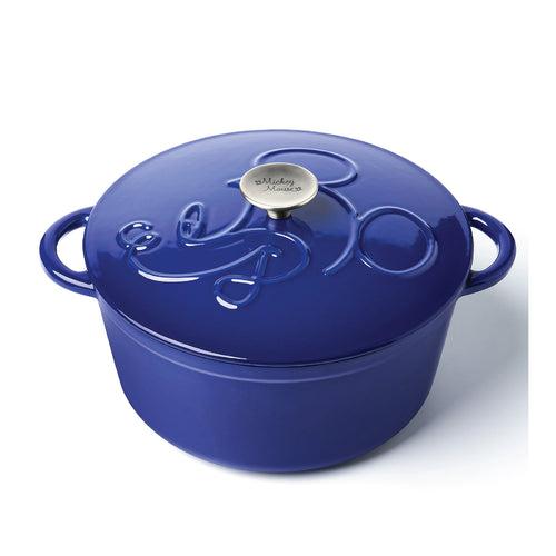 Meyer Disney Bon Voyage Enameled Cast Iron Casserole with Lid, 25cm, 4.5L, Blue