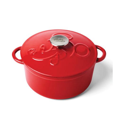 Meyer Disney Bon Voyage Enameled Cast Iron Casserole with Lid, 20cm, 2.5L, Red