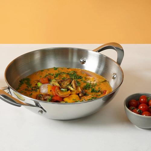 Meyer Select Stainless Steel Kadai 24cm (Induction & Gas Compatible)