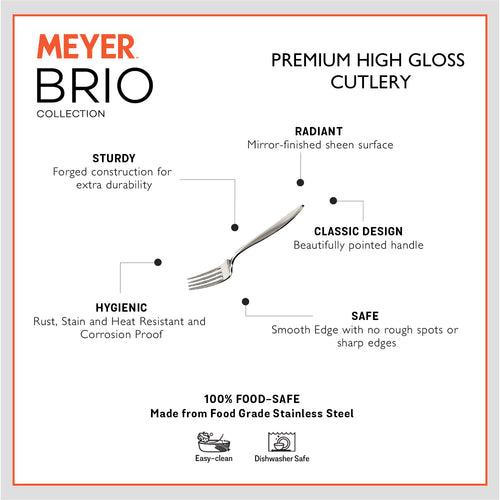 Meyer Brio 6pcs High-Gloss Stainless Steel Tea Fork Set