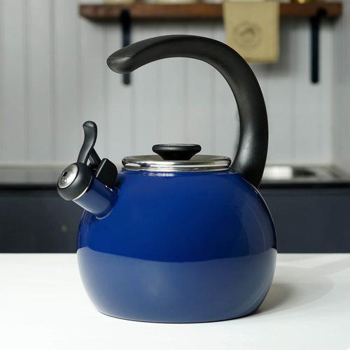 Circulon Enamel On Steel Whistling Tea Kettle 1.9 Liters, Navy