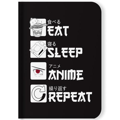 Anime - Eat Sleep Anime Repeat Design Binded Notebook