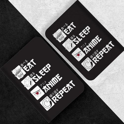 Anime - Eat Sleep Anime Repeat Design Binded Notebook