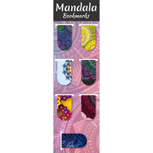 Mandala - Pack of 7 Magnetic Bookmark - Gift for Readers