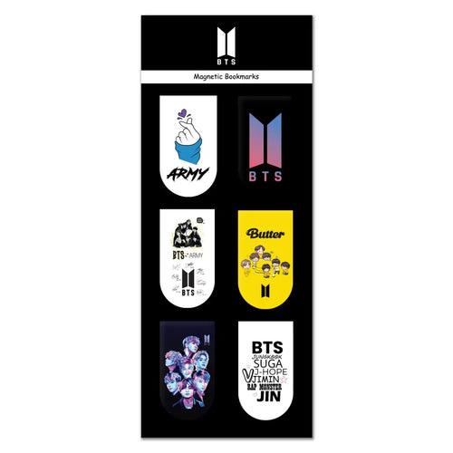 BTS - Pack of 6 Magnetic Bookmarks - Gift for Readers