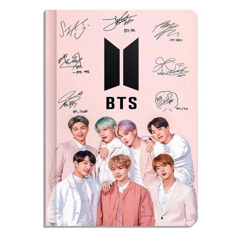 BTS - Pink Autograph A5 Ruled Binded Notebook