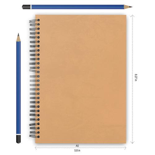 Brown Colour Combo Pack of 4 A5 Ruled Wiro Notebook