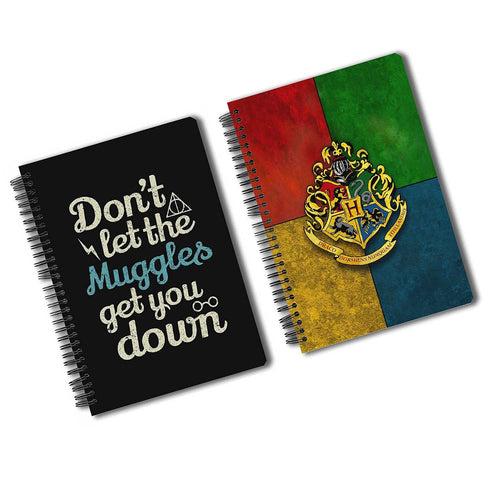 Harry Potter Pack Of 2 (House Crest + Muggles) A5 Notebook