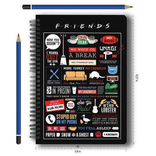 Friends TV Series Combo set ( 1 Infographic Notebook and 1 Magnetic Bookmark )