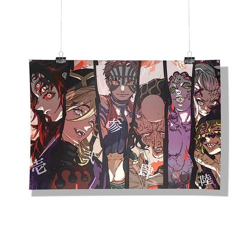 Demon Slayer - Upper Moons Design poster Best Gift For Demon Slayer Fans