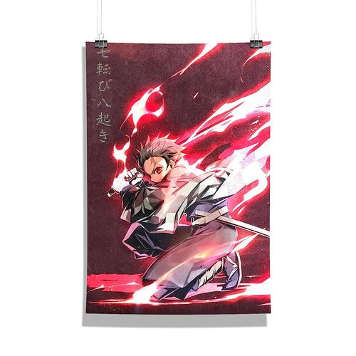 Demon Slayer - anjiro The Fire Breather Design poster Best Gift For Demon Slayer Fans