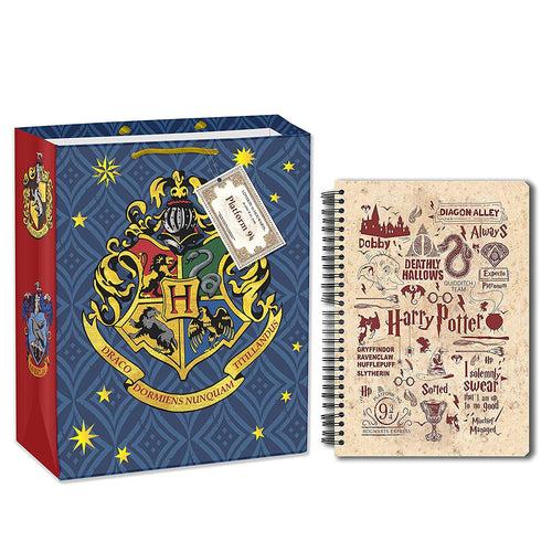 Harry Potter combo set ( 1 Red Infographic A5 Notebook 1 Gift Bag)