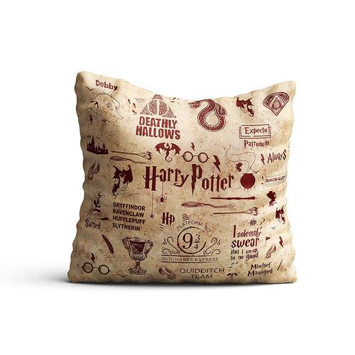 Harry Potter Infographic Red Satin Cushion Cover