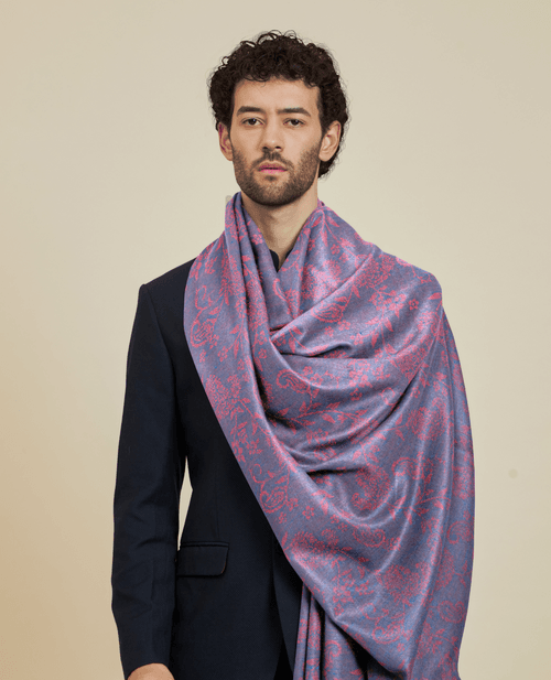 Pashtush Mens Bamboo Scarf, Woven Paisley Soft And Natural, Multicolour
