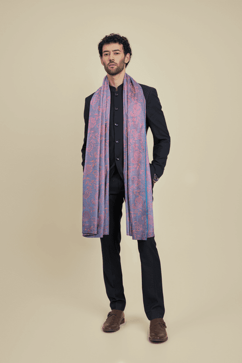 Pashtush Mens Bamboo Scarf, Woven Paisley Soft And Natural, Multicolour
