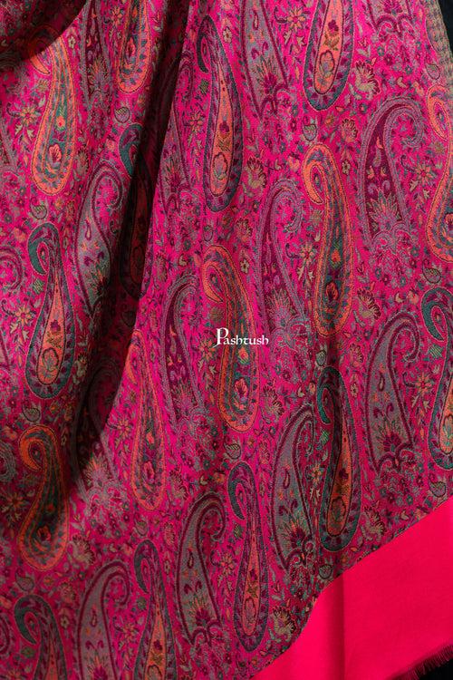 Pashtush Womens Bamboo Stole, Chanting Paisleys, Dark Pink